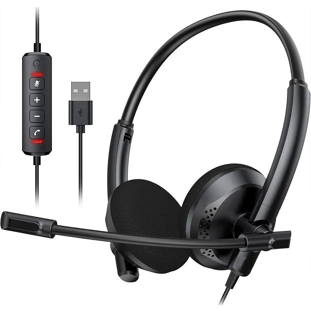 2B HP563 Business USB Headphones with Microphone - Black