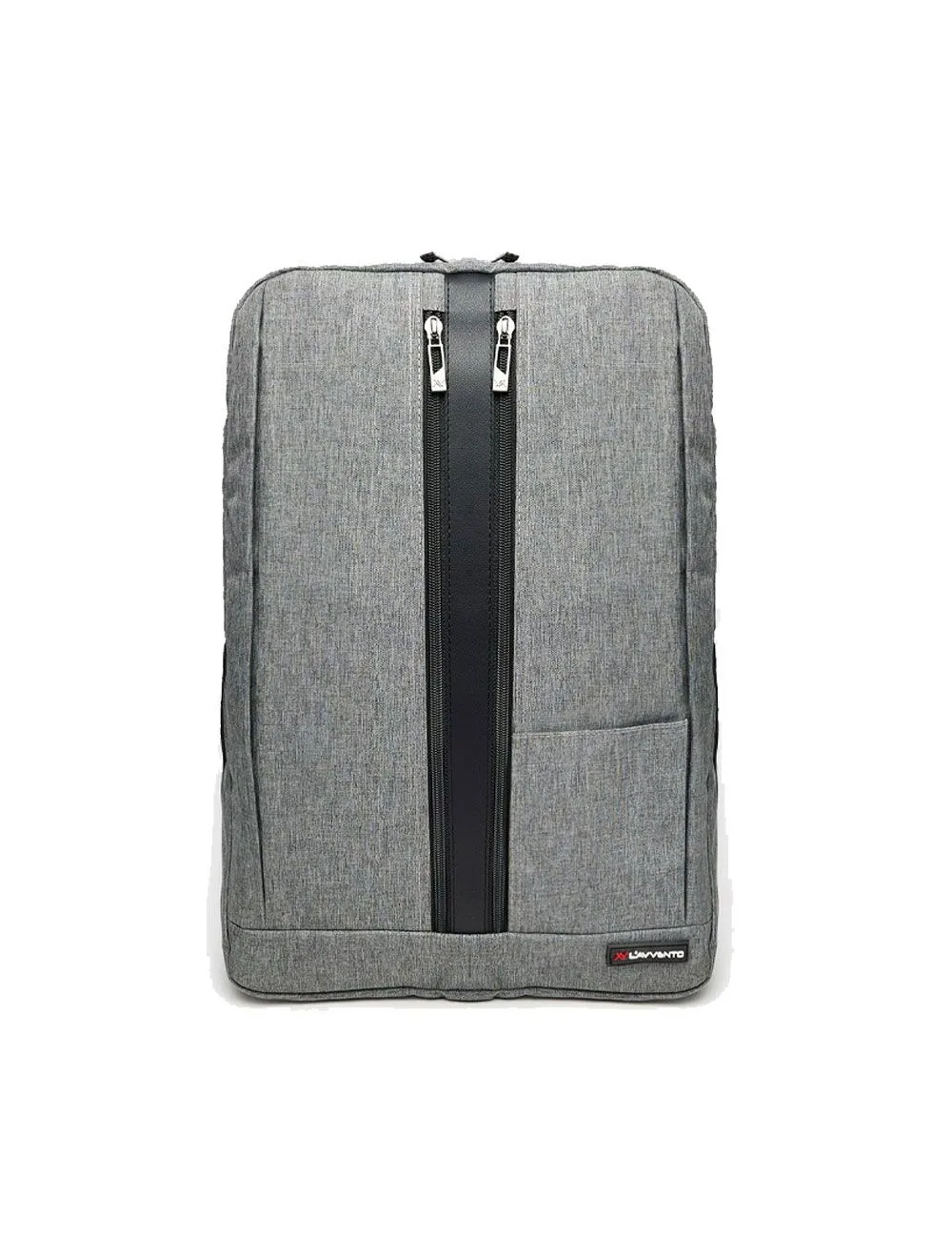 L’AVVENTO BG73A Discovery Backpack fit laptops up to 15.6" with Padded Laptop compartment and two Zipper on the Front, Nylon + PU - Gray